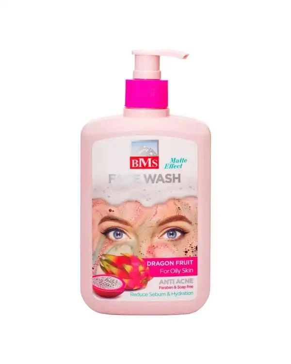 facewash dragonfruit ژل شستشوی صورت بی ام اس BMS مناسب پوست چرب حاوی عصاره دراگون فروت حجم 500ml - تصویر 1