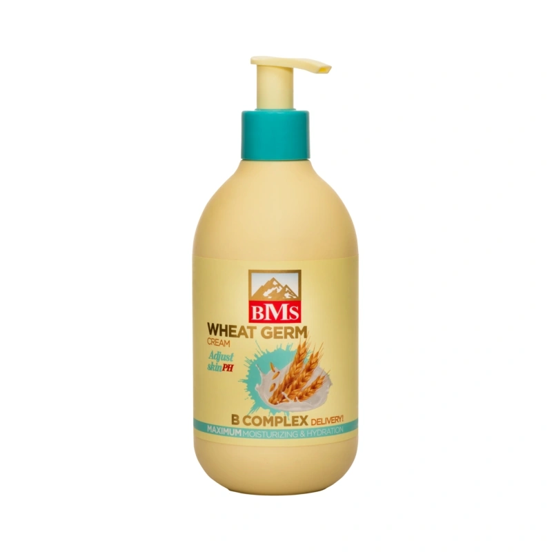 pump wheat کرم پمپی مرطوب کننده دست و صورت بی ام اس BMS حاوی عصاره جوانه گندم حجم 300ml - تصویر 1